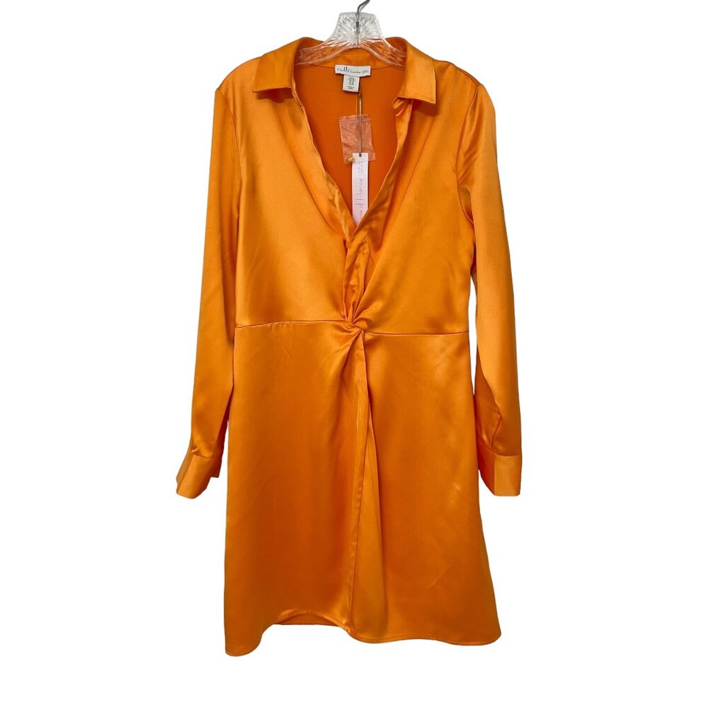 NWT House of Harlow 1960 + Revolve Orange Long Sleeve Shirt Dress. Woman's Sz M - Picture 1 of 9